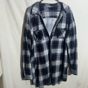Black Plaid Over Shirt